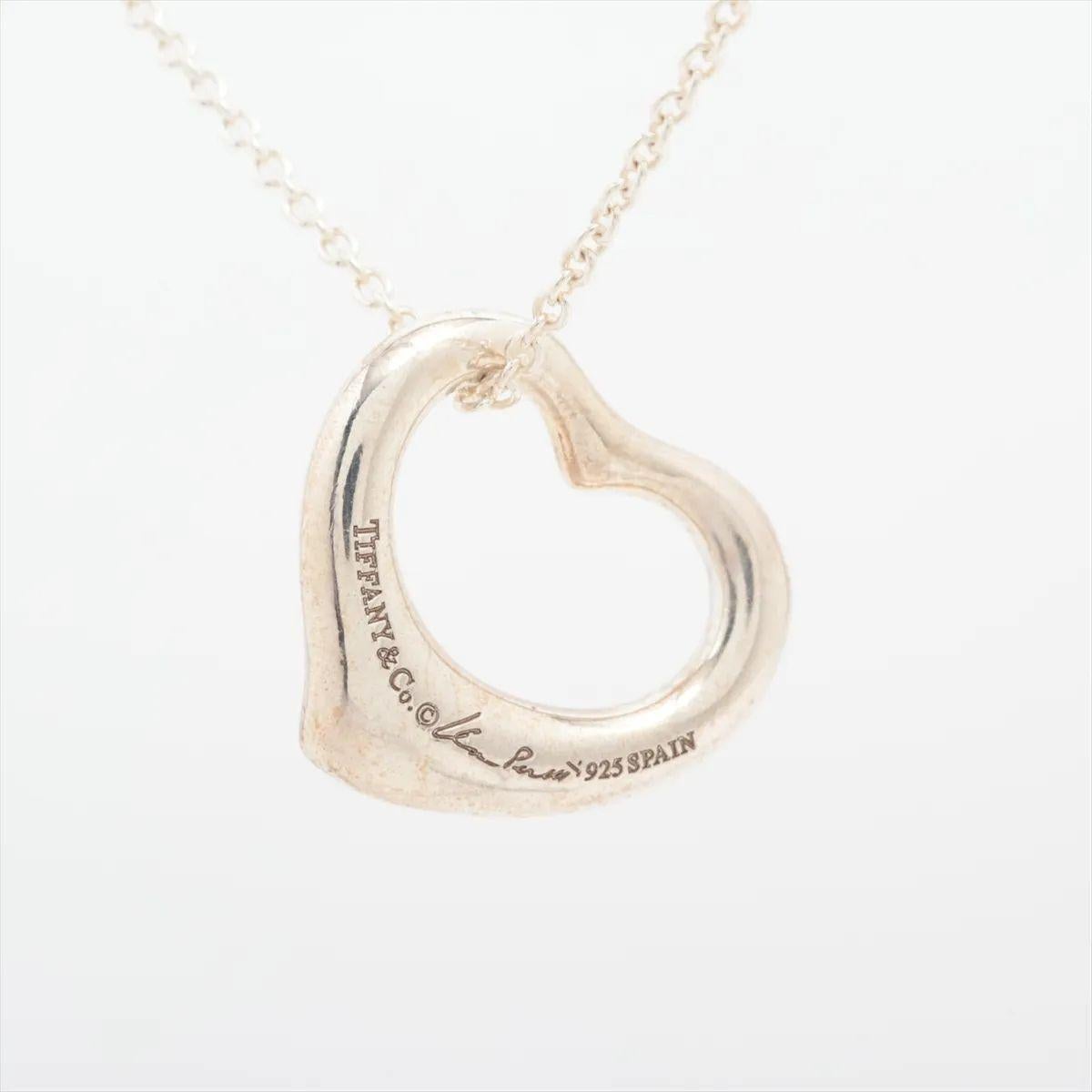 Tiffany & Co. Open Heart Halskette Silber im Zustand „Gut“ im Angebot in Humacao, PR