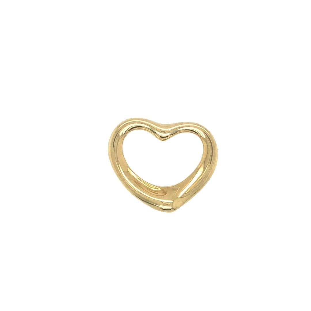 Tiffany & Co Open Heart Pendant Medium 18k Yellow Gold For Sale 2