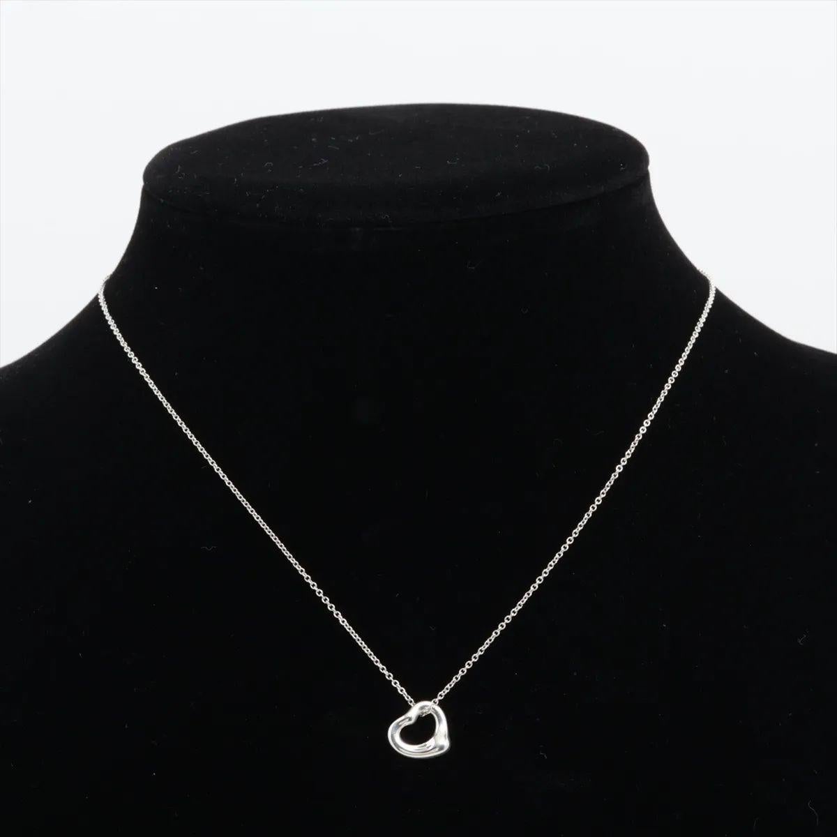 Tiffany & Co. Collier avec pendentif en forme de coeur ouvert en argent 925 en vente 2