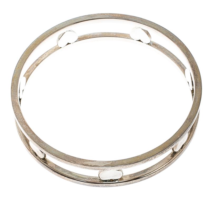 Tiffany & Co. Open Heart Silver Wide Bangle Bracelet Damen