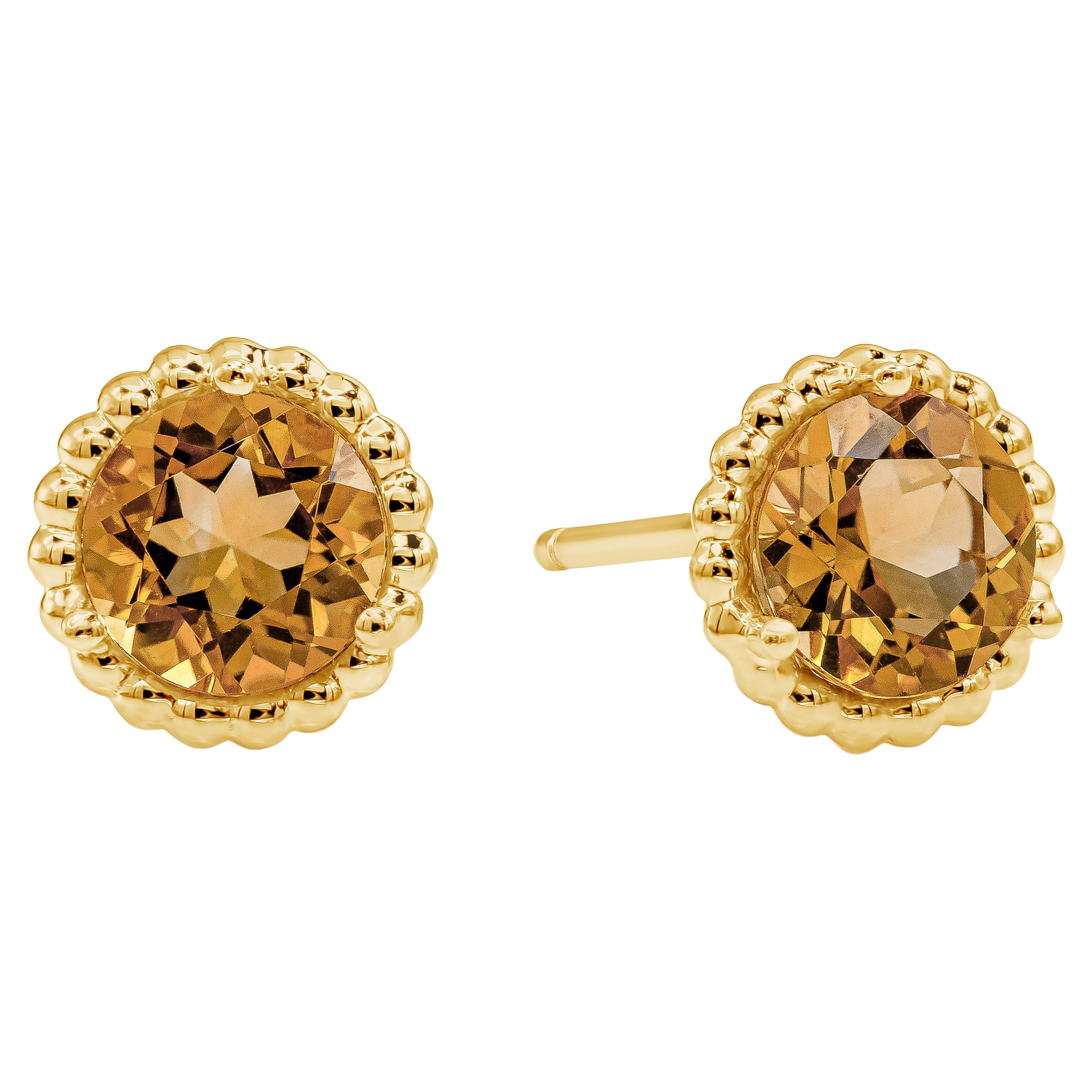 Tiffany & Co. Orange Citrin Perlen Ohrstecker in 18k Gelbgold