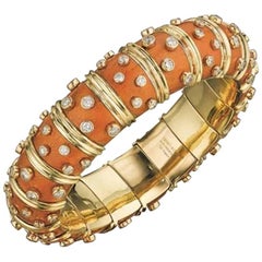 Tiffany & Co. Orange Schlumberger Bangle with Diamonds