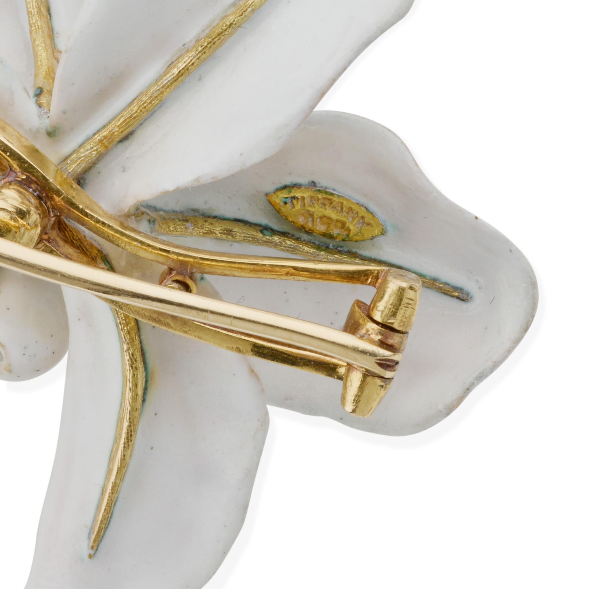Femenino o masculino Tiffany & Co. Orchid Brooch, attributed to Paulding Farnham en venta