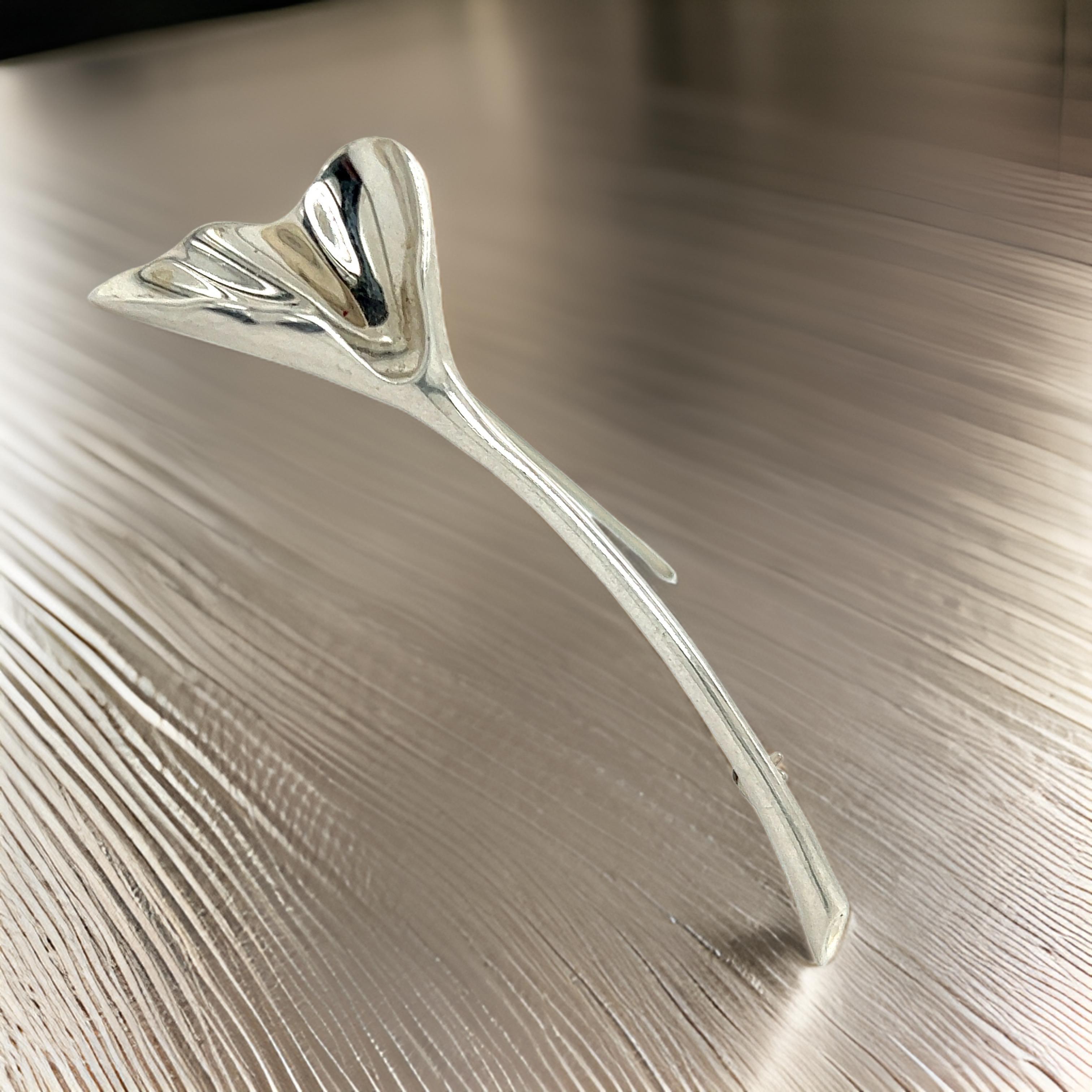 De las mujeres Alfiler broche con orquídea Tiffany & Co Estate de plata de ley