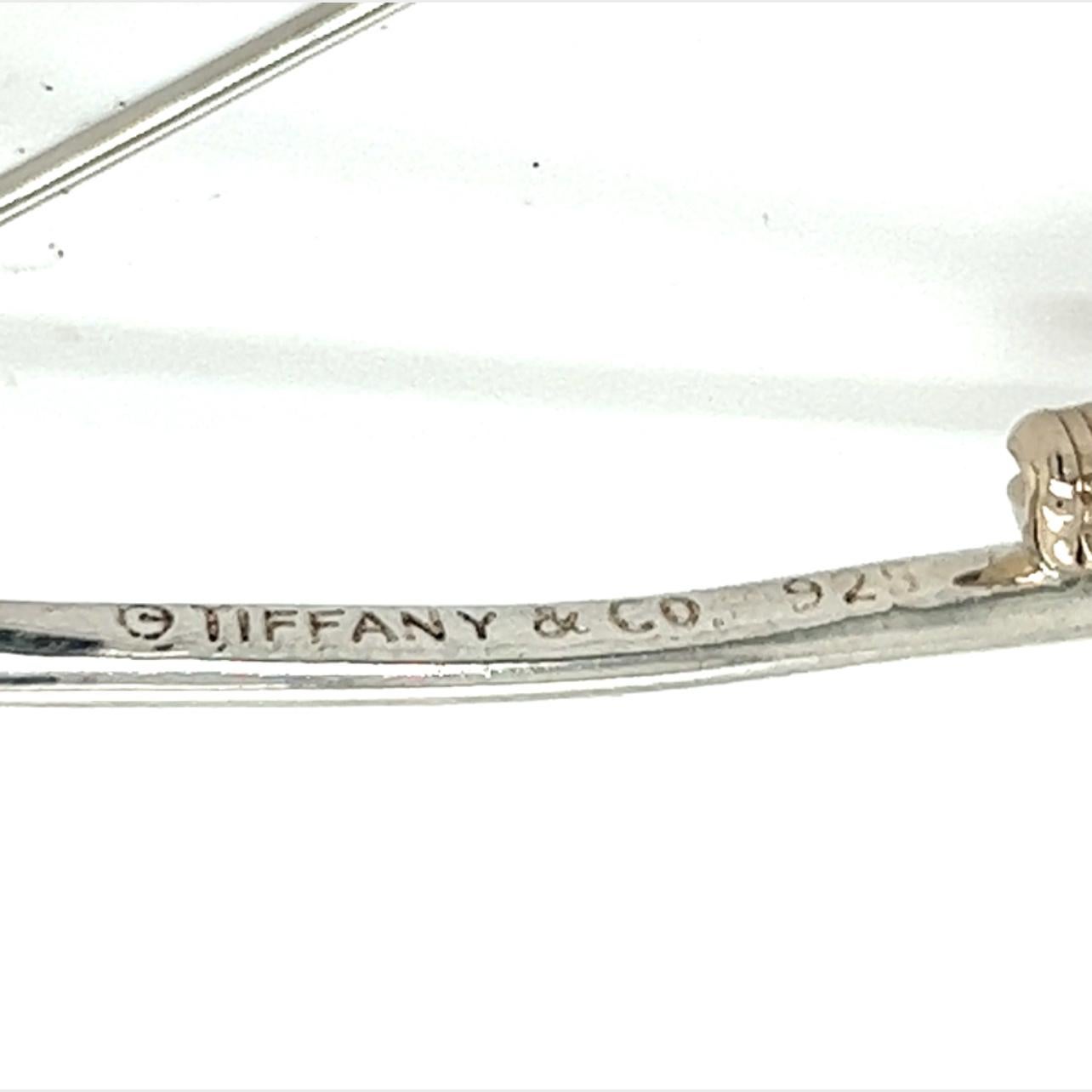 Alfiler broche con orquídea Tiffany & Co Estate de plata de ley 2