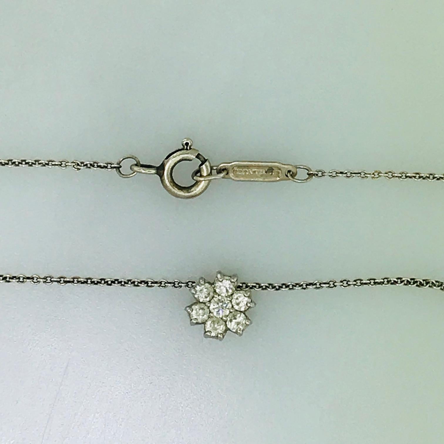 Women's Tiffany & Co. Original 0.30 Carat Diamond Cluster Necklace in Sterling Silver
