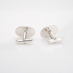 Tiffany & Co Oval Cufflinks Sterling Silver 18k Yellow Gold Estate Men's Jewelry