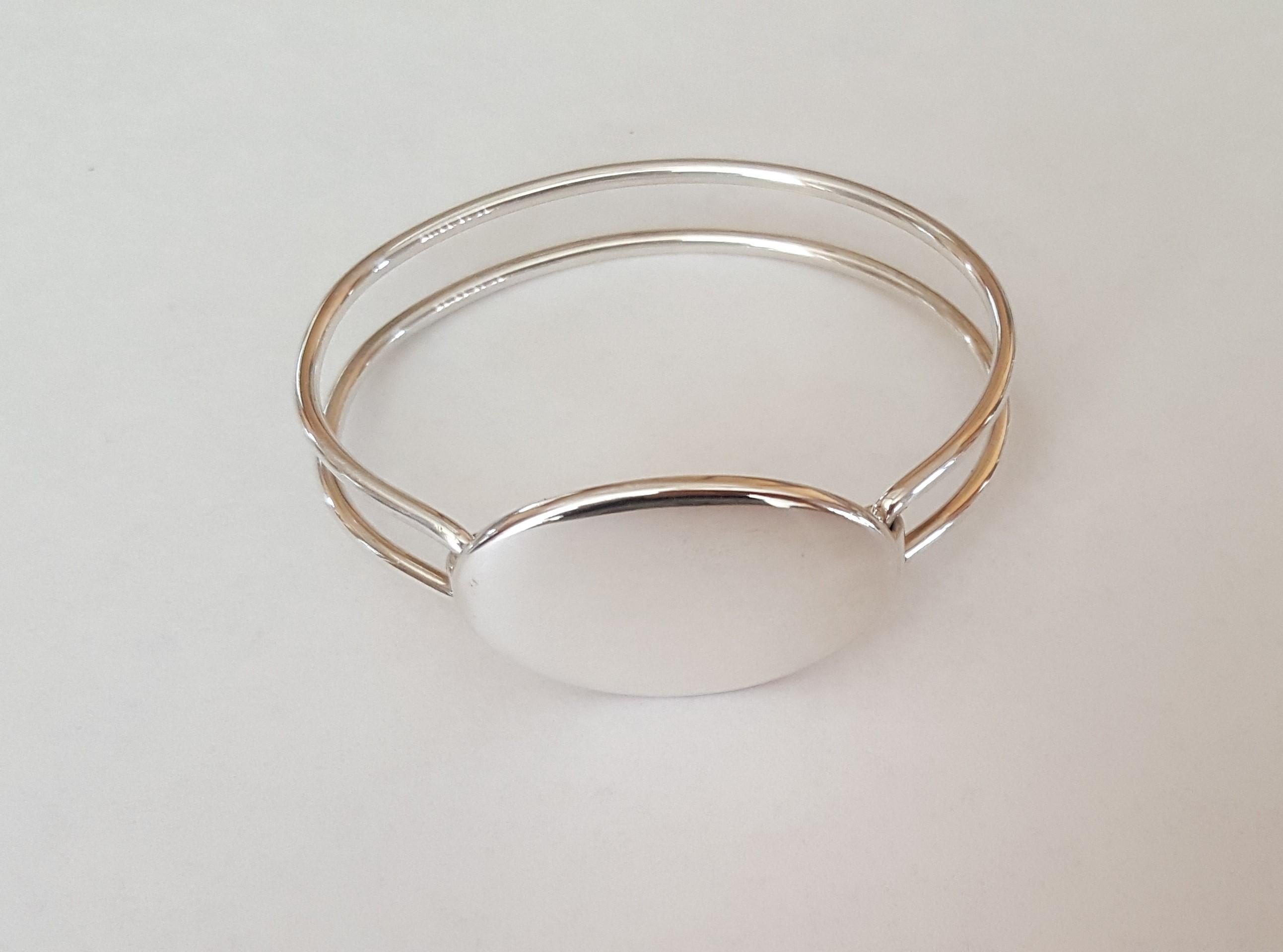Modern Tiffany & Co. Oval ID Bracelet, Engrave-able, Like New, Silver