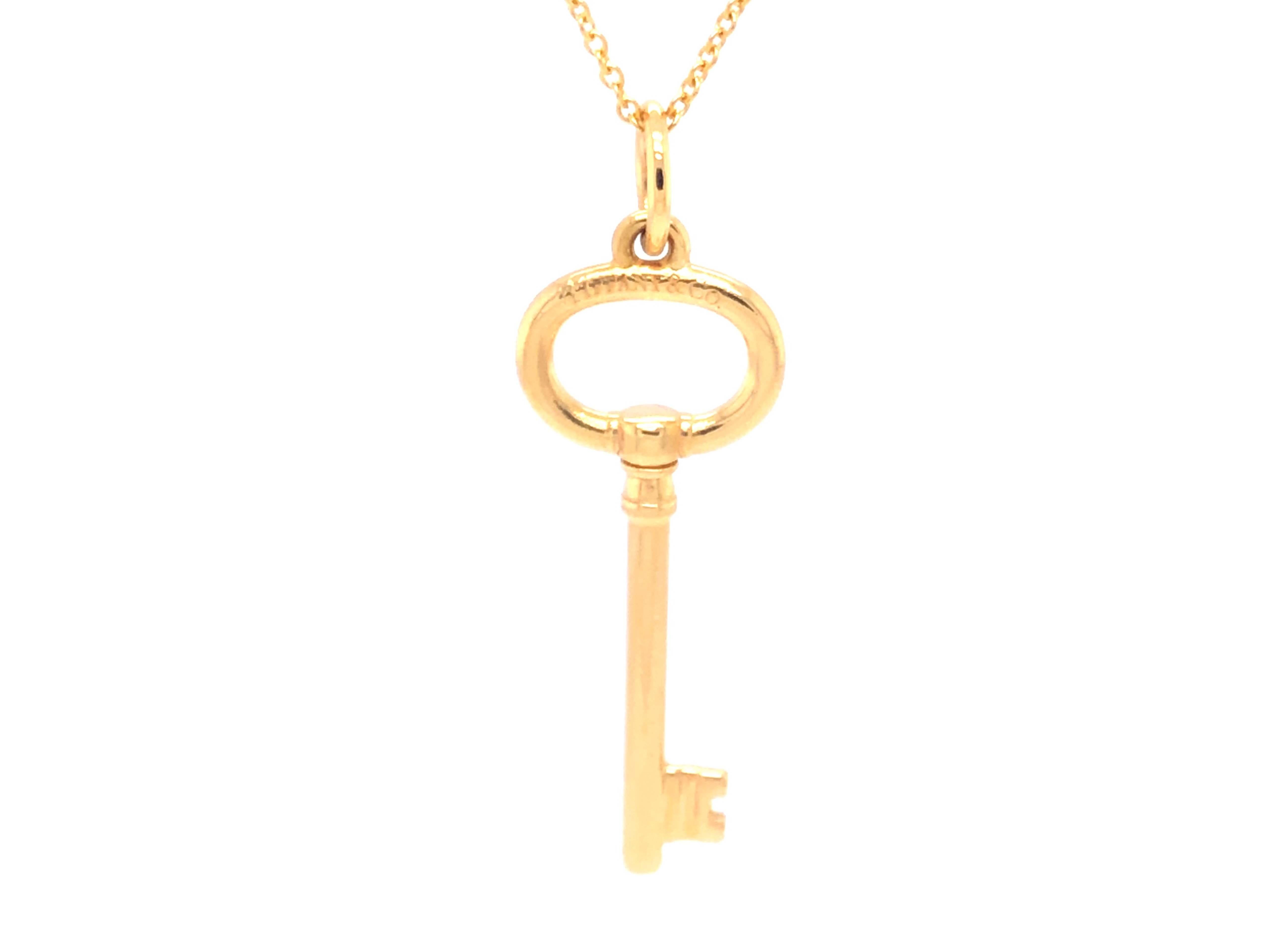 tiffany gold key necklace