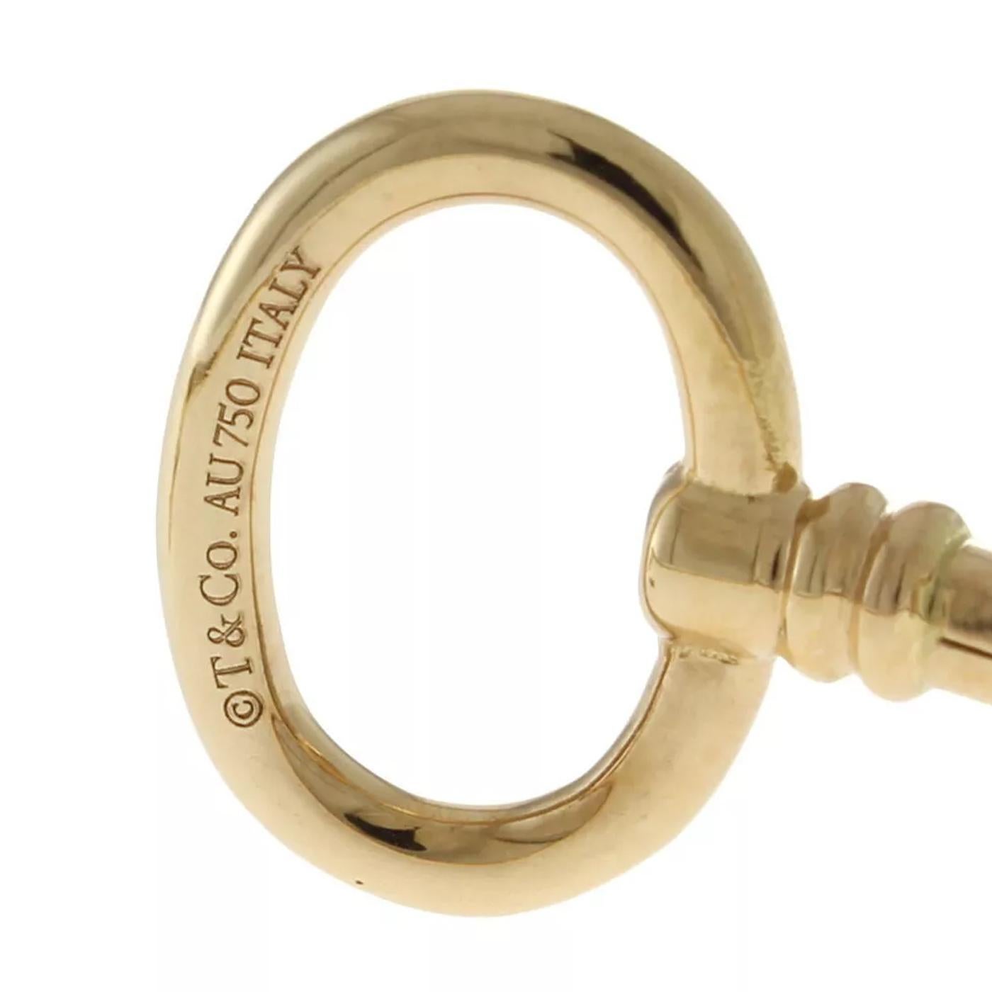 Tiffany & Co. Oval Key Wire Bracelet 18K Pink Gold Women's Bangle For Sale 3