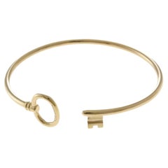 Tiffany & Co. Oval Key Wire Bracelet 18K Pink Gold Women's Bangle