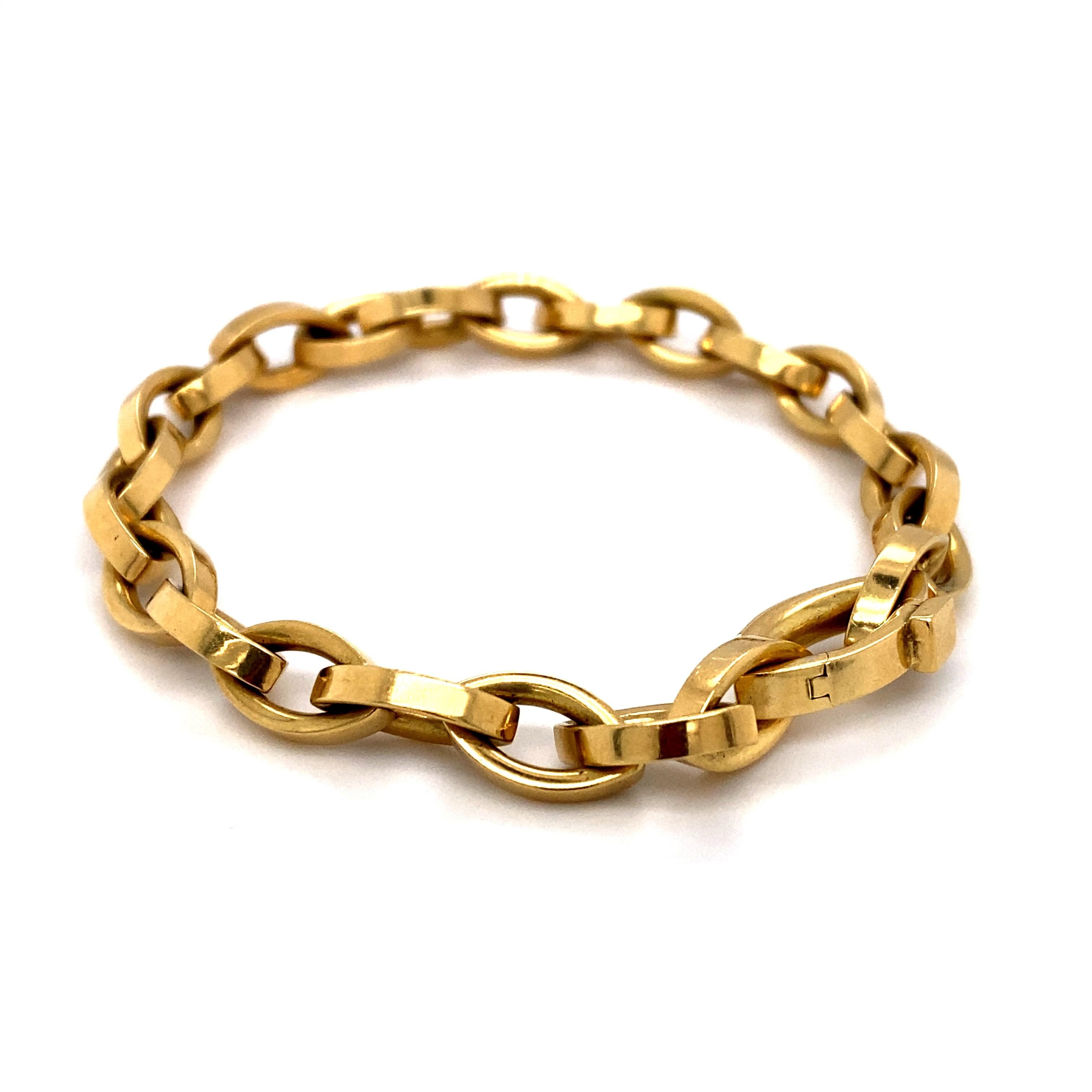 Moderne Tiffany & Co. Bracelet à maillons ovales en or 18 carats en vente