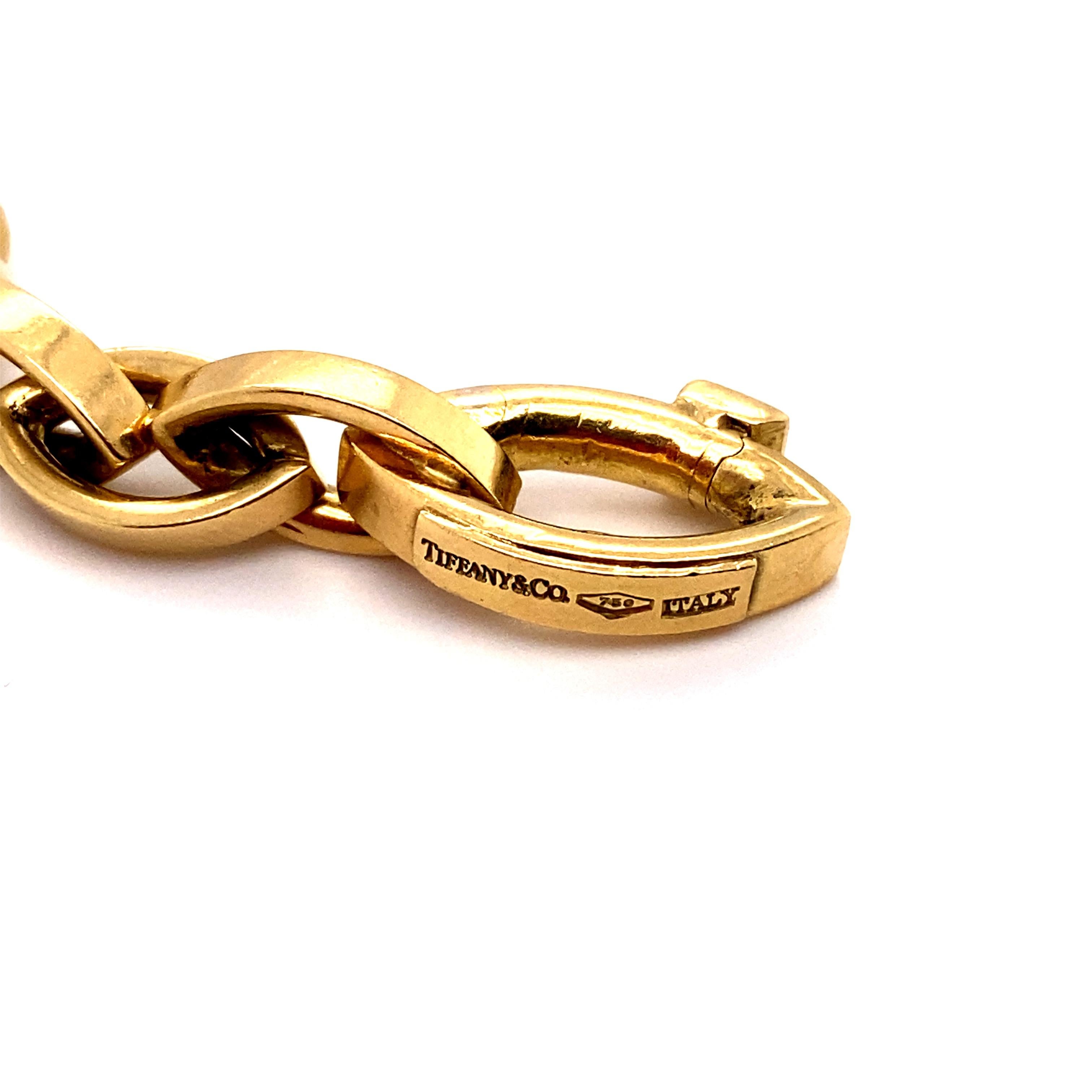 Tiffany & Co. Bracelet à maillons ovales en or 18 carats Unisexe en vente