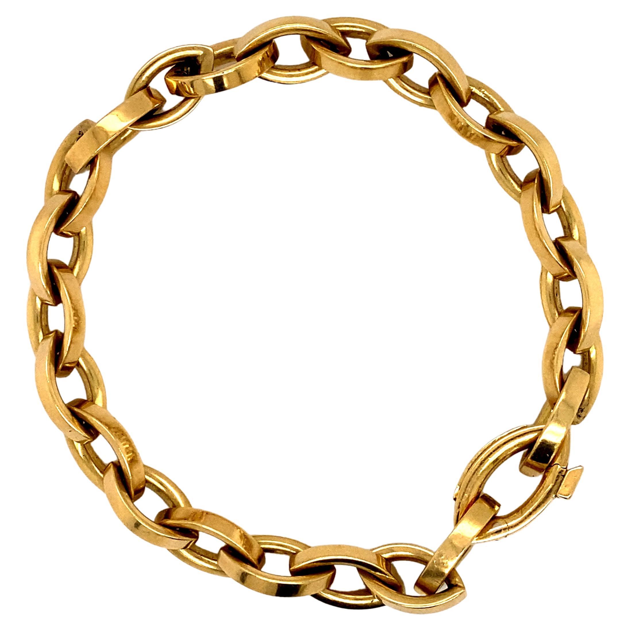 Tiffany & Co. Oval Link Chain Bracelet in 18 Karat Gold For Sale