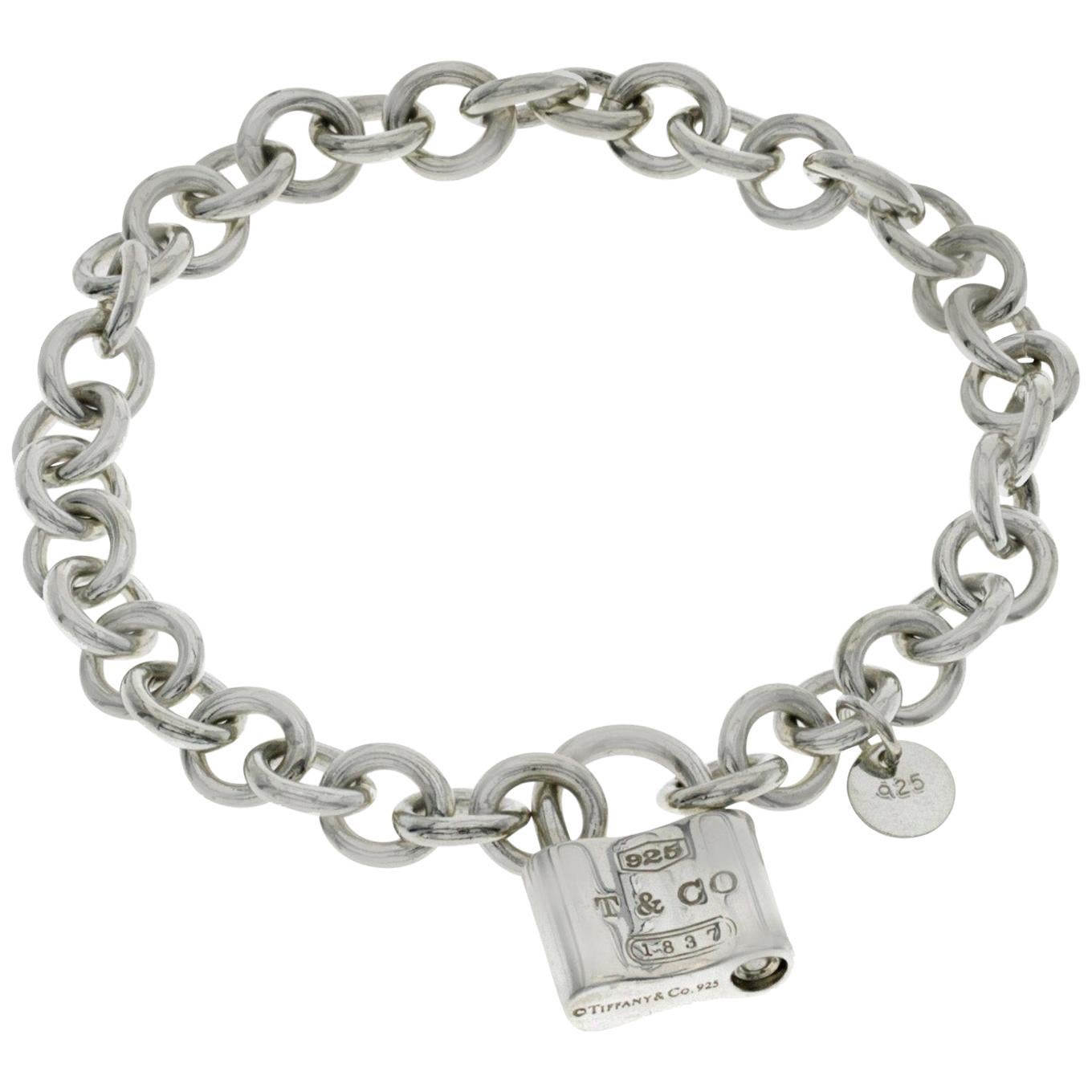 Tiffany & Co. Oval Link Clasping End Link Lock Charm Bracelet
