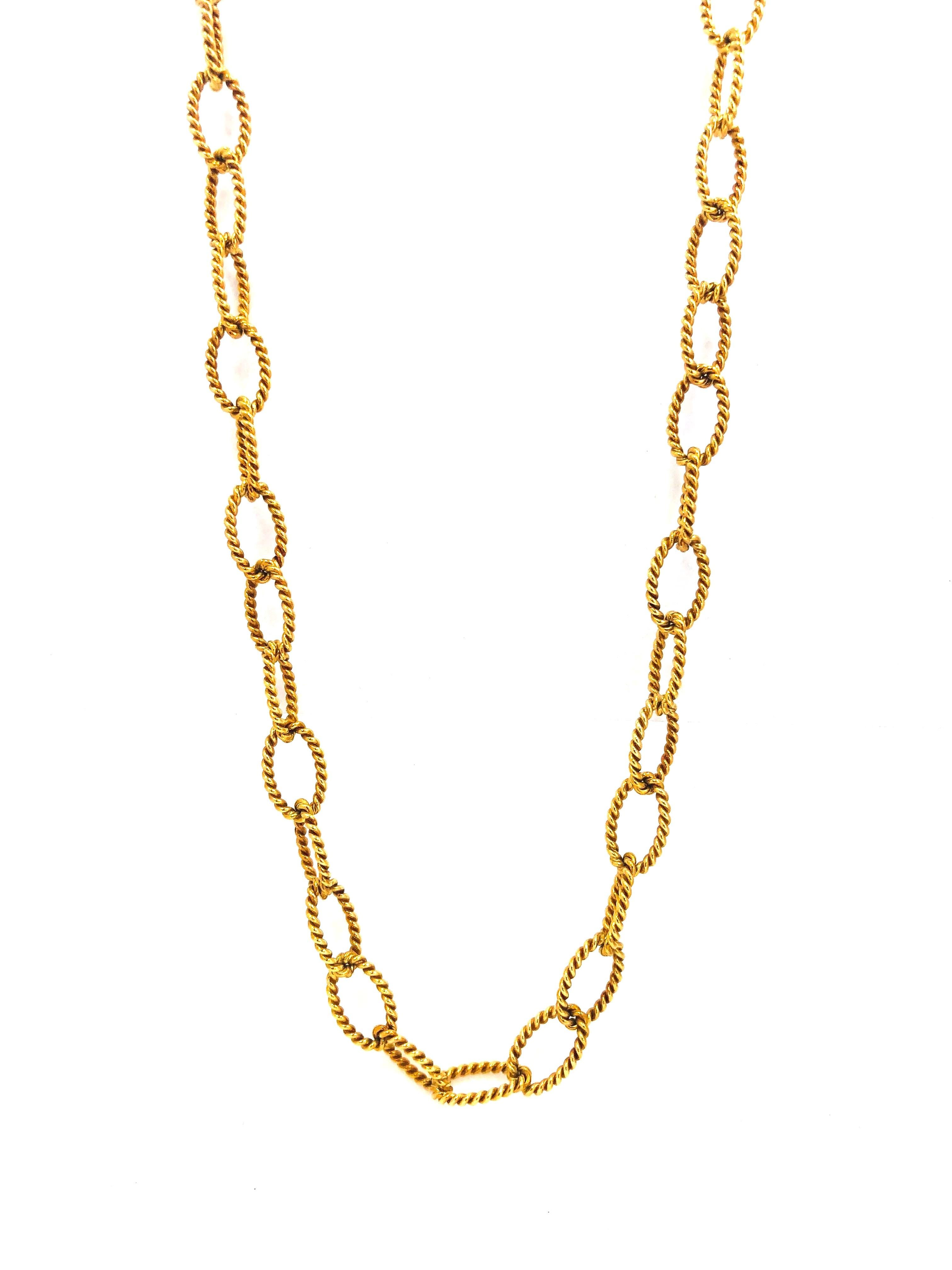 tiffany gold chain link necklace