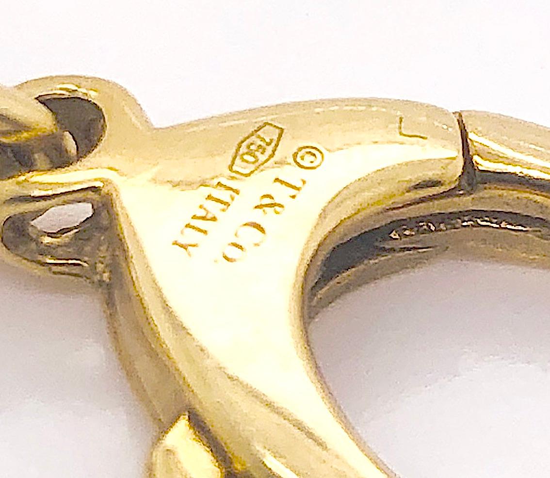 Women's Tiffany & Co. Oval Link Ribbed 18 Karat Gold Chain Necklace and Bracelet Set