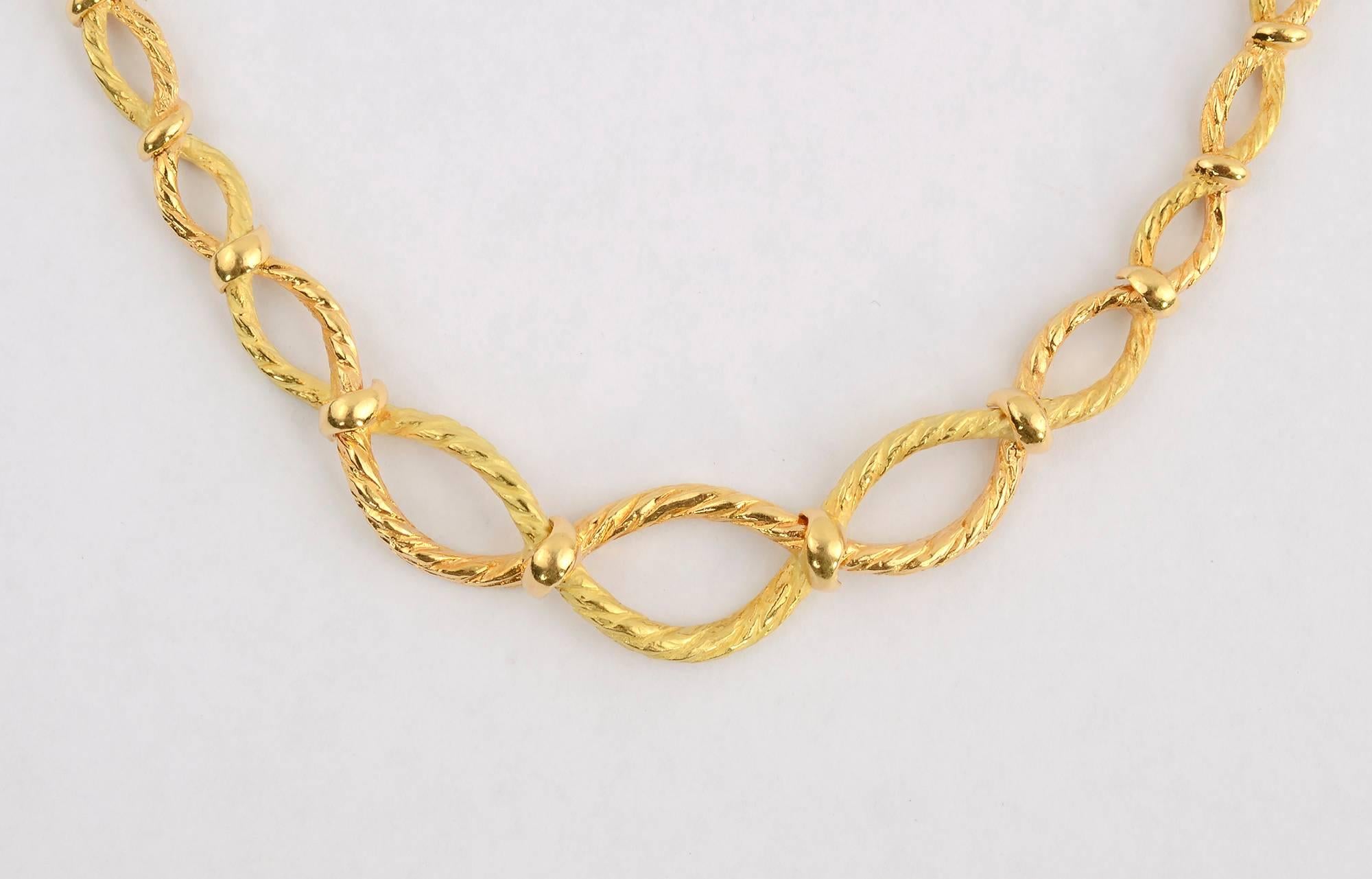 Modern Tiffany & Co. Oval Links Gold Necklace
