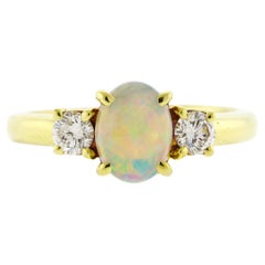 Tiffany & Co. Oval Opal & Diamond Ring in 18kt Gold