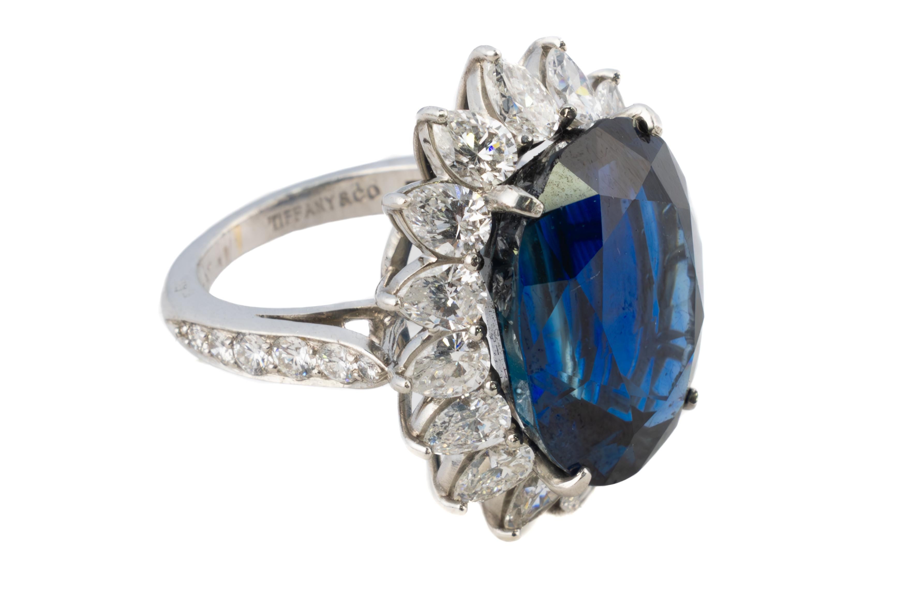 Tiffany & Co. Anello con zaffiro ovale e diamante

Descrizione:
Un sorprendente anello di Tiffany & Co. con al centro uno zaffiro dal taglio ovale riccamente saturo,... La vibrante pietra centrale blu è incorniciata da un'aureola luminosa di