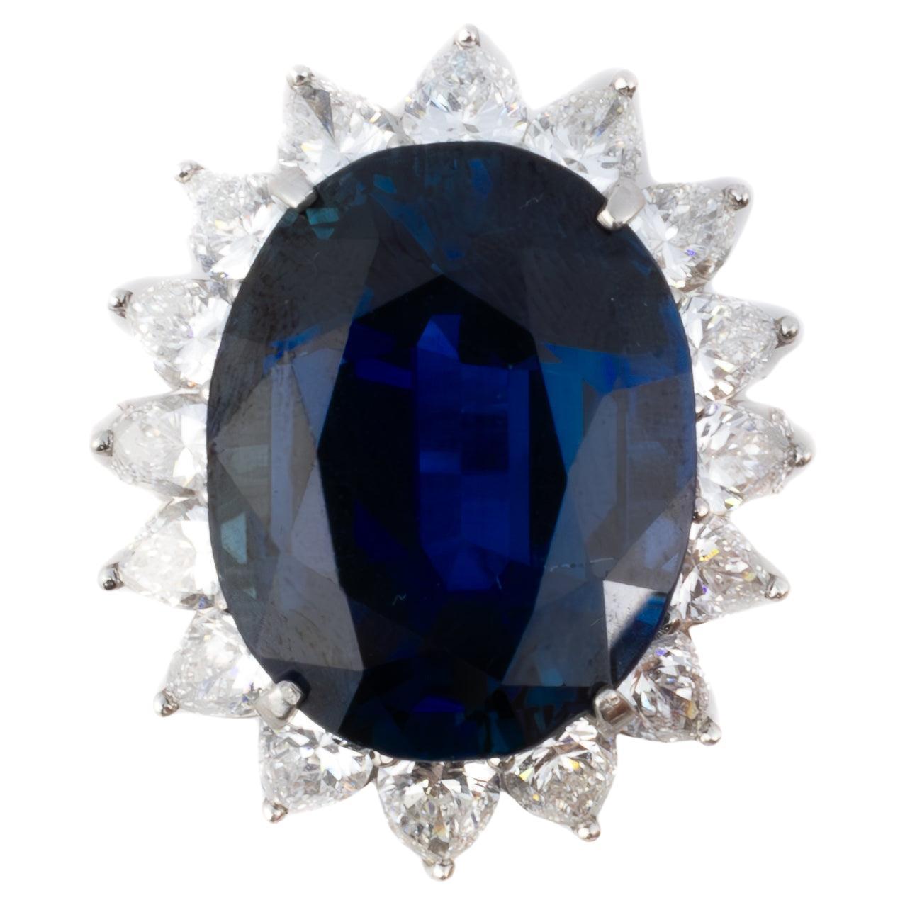 Tiffany & Co. Oval Sapphire and Diamond Ring