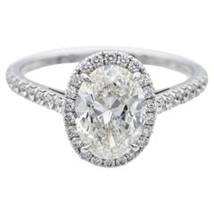 Tiffany & Co. Oval Soleste Diamond Engagement Ring 1.50 Cts TW I VS1 Platinum