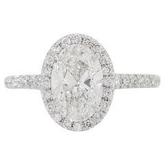 Tiffany & Co. Oval Soleste Diamond Engagement Solitaire Platinum Ring 