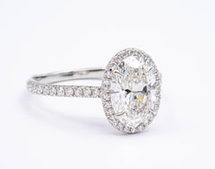 Tiffany & Co. Platinum Soleste Oval Diamond Engagement Ring F VS1 2.33 Cts Total