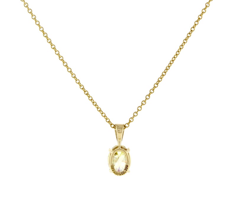 Tiffany and Co. Oval Yellow Diamond Pendant at 1stDibs tiffany yellow diamond necklace