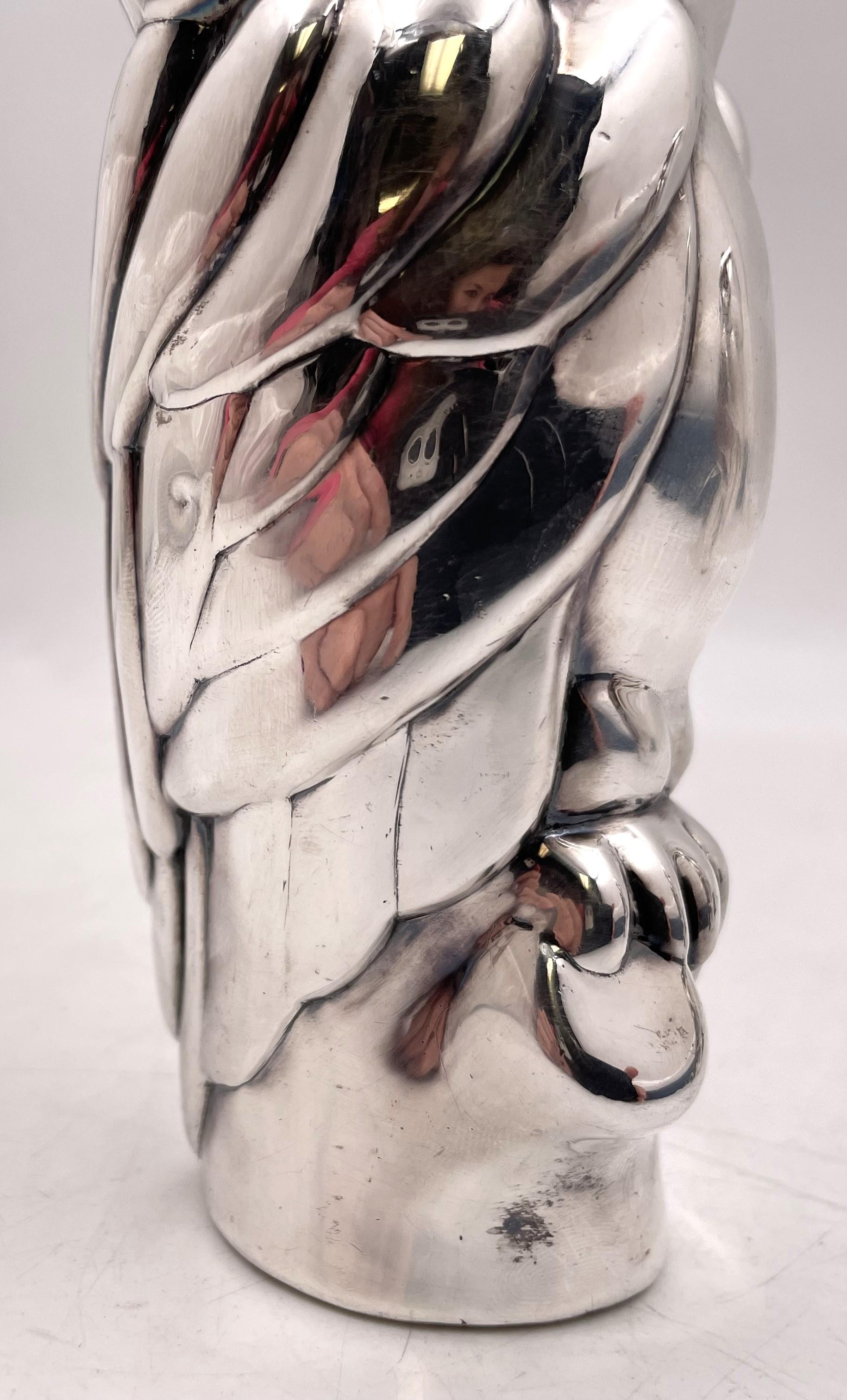 Tiffany & Co. Pair of Rare Sterling Silver Owl-Shaped Candlesticks Mid-Century In Good Condition In New York, NY