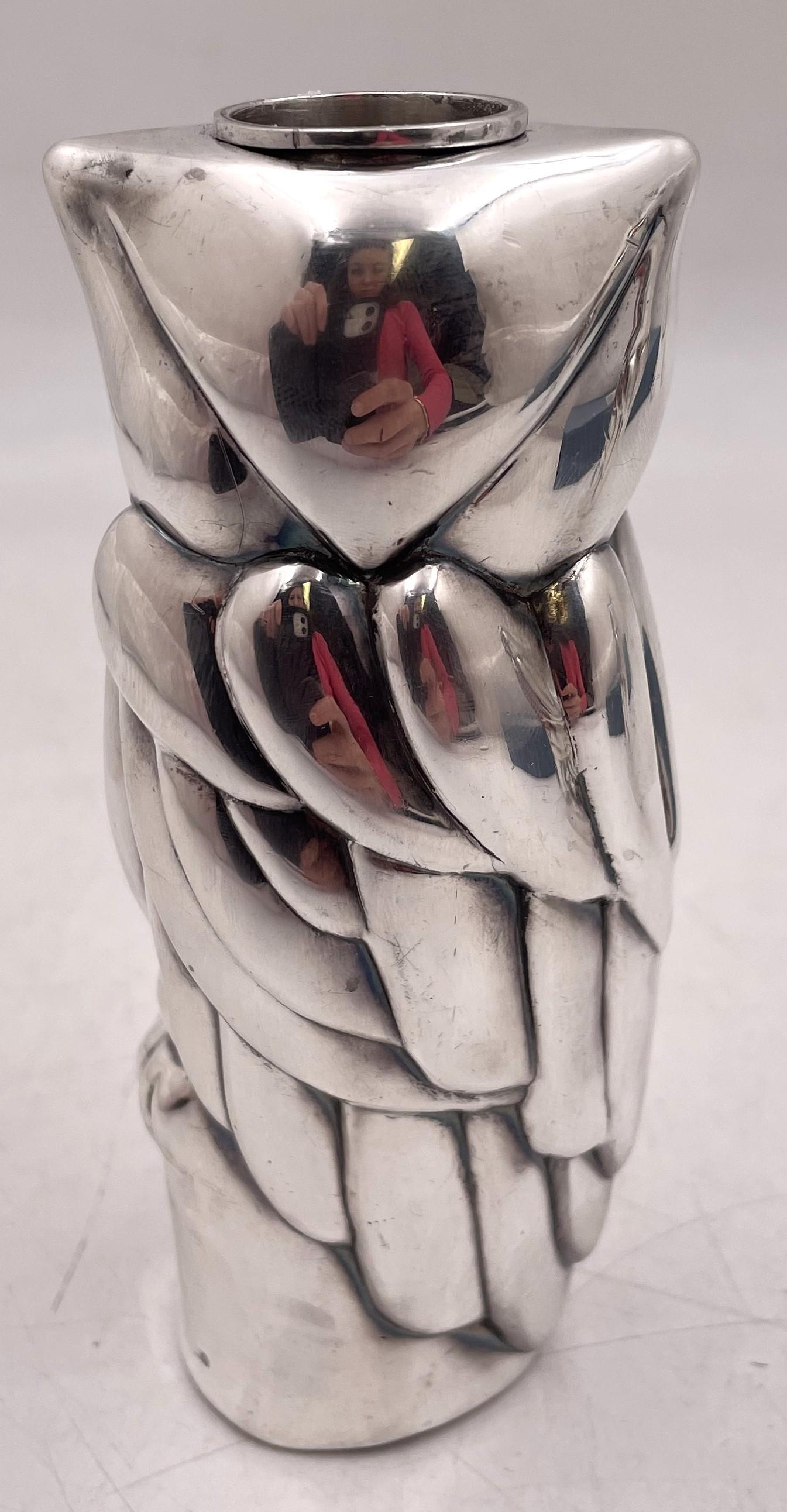 Tiffany & Co. Pair of Rare Sterling Silver Owl-Shaped Candlesticks Mid-Century 1