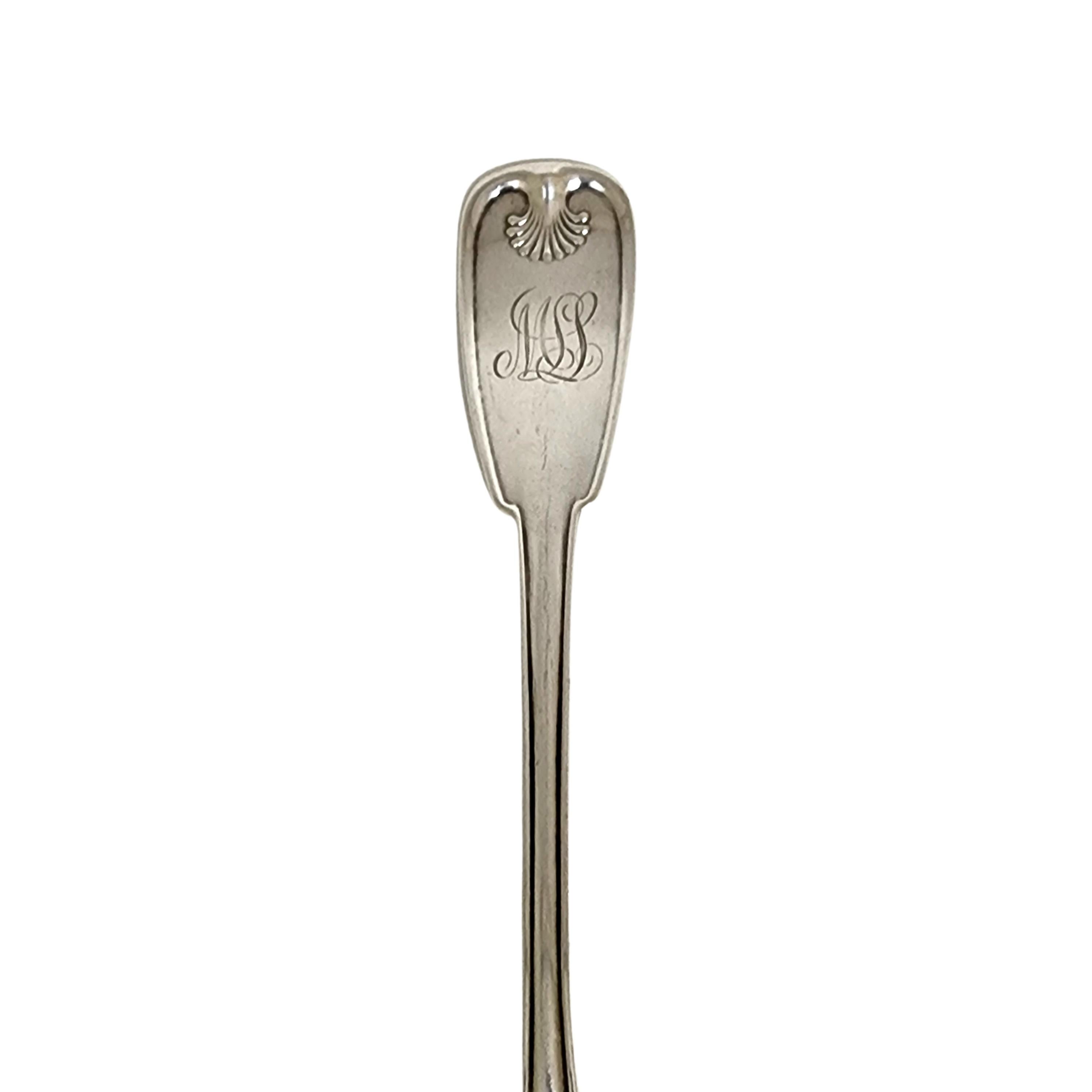 Tiffany & Co Palm Sterling Silver Tablespoon/Serving Spoon with Monogram #12568 In Good Condition For Sale In Washington Depot, CT