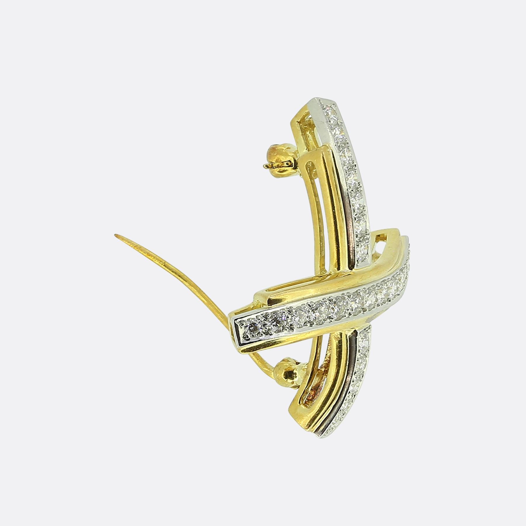 Tiffany & Co. Broche Paloma Graffiti Diamond X Bon état - En vente à London, GB