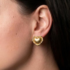 Tiffany & Co. Paloma Hammered Heart Earrings 18K Gold