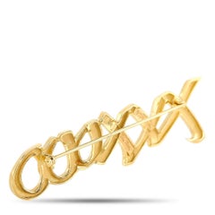 Tiffany & Co. Paloma Picaso 18 Karat Yellow Gold XO Hugs and Kisses Brooch
