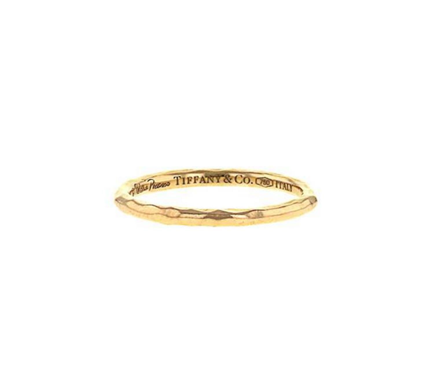 Tiffany & Co Paloma Picasso 18 Carat Yellow Gold Wedding Band In Excellent Condition In Paris, FR