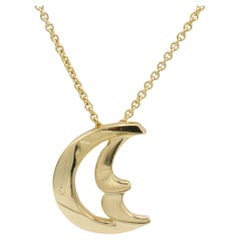 Tiffany & Co. Paloma Picasso 18 Karat Crescent Moon Pendant Drop Necklace