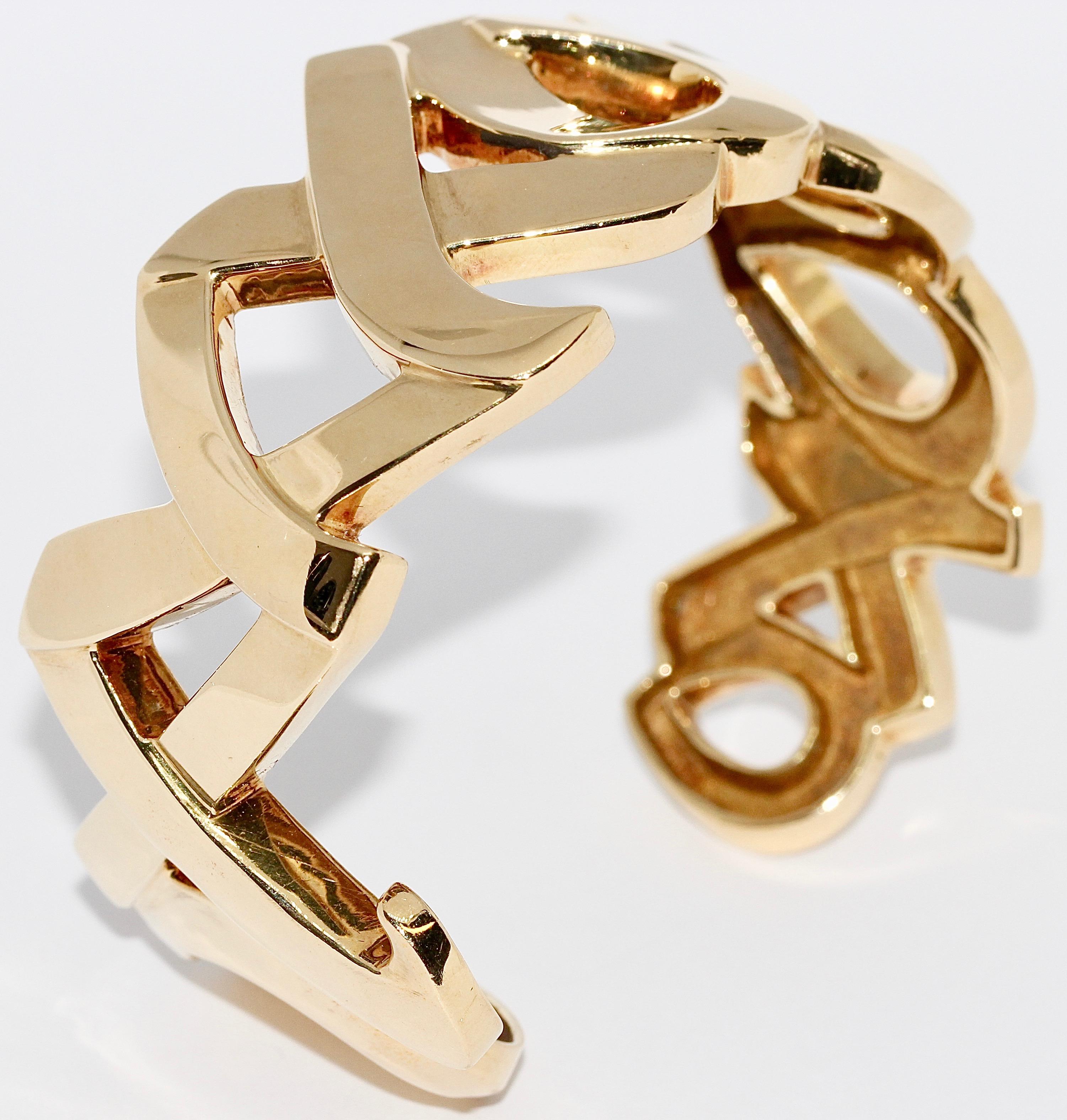 Moderne Tiffany & Co. Paloma Picasso Bracelet jonc XO « Love and Kisses » en or 18 carats en vente