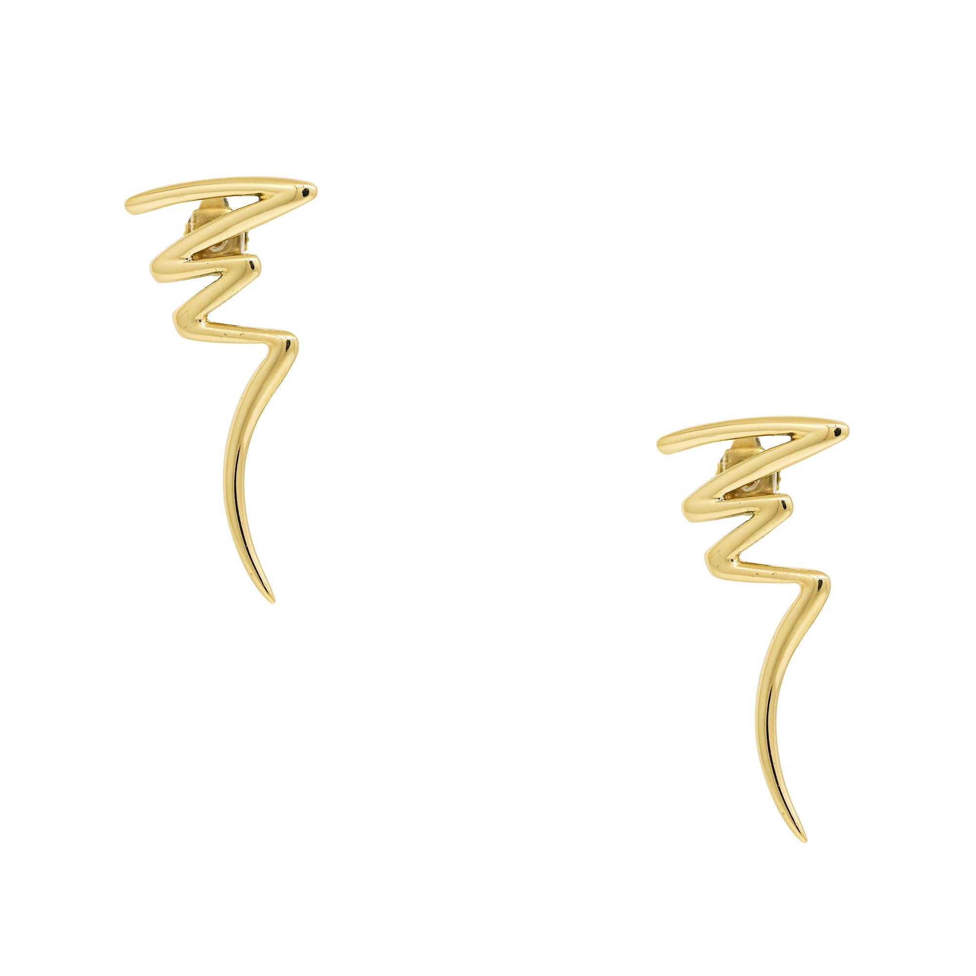 Modern Tiffany & Co. Paloma Picasso 18 Karat Scribble Earrings In Stock