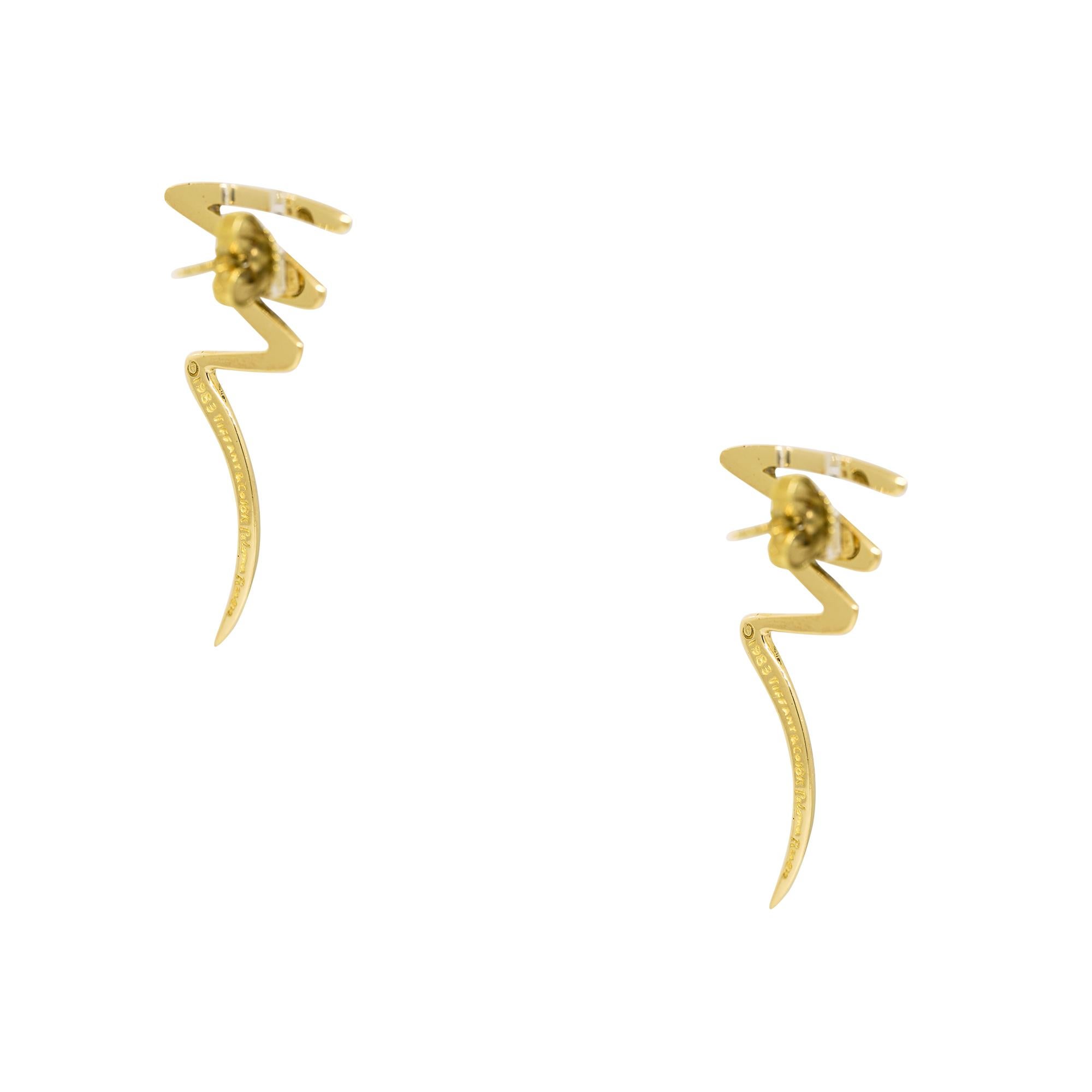 Women's Tiffany & Co. Paloma Picasso 18 Karat Scribble Earrings In Stock