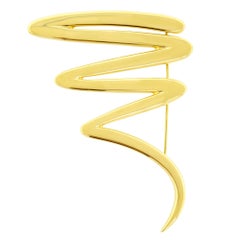 Tiffany & Co. Paloma Picasso 18 Karat Yellow Gold Large Scribble Brooch