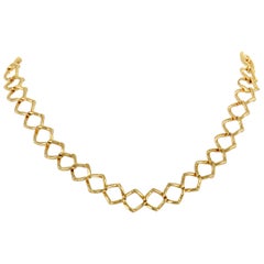 Tiffany & Co. Paloma Picasso 18 Karat Yellow Gold Square Link Collar Necklace