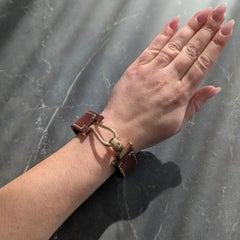 Tiffany & Co. Paloma Picasso Bracelet en cuir vintage en or jaune 18 carats