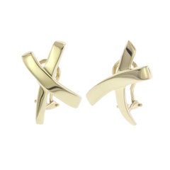 Tiffany & Co. Paloma Picasso 18 Karat Yellow Gold X Earrings