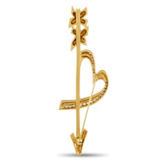 Tiffany & Co. Paloma Picasso 18K Gold 1.35ct Diamond Heart and Arrow Brooch