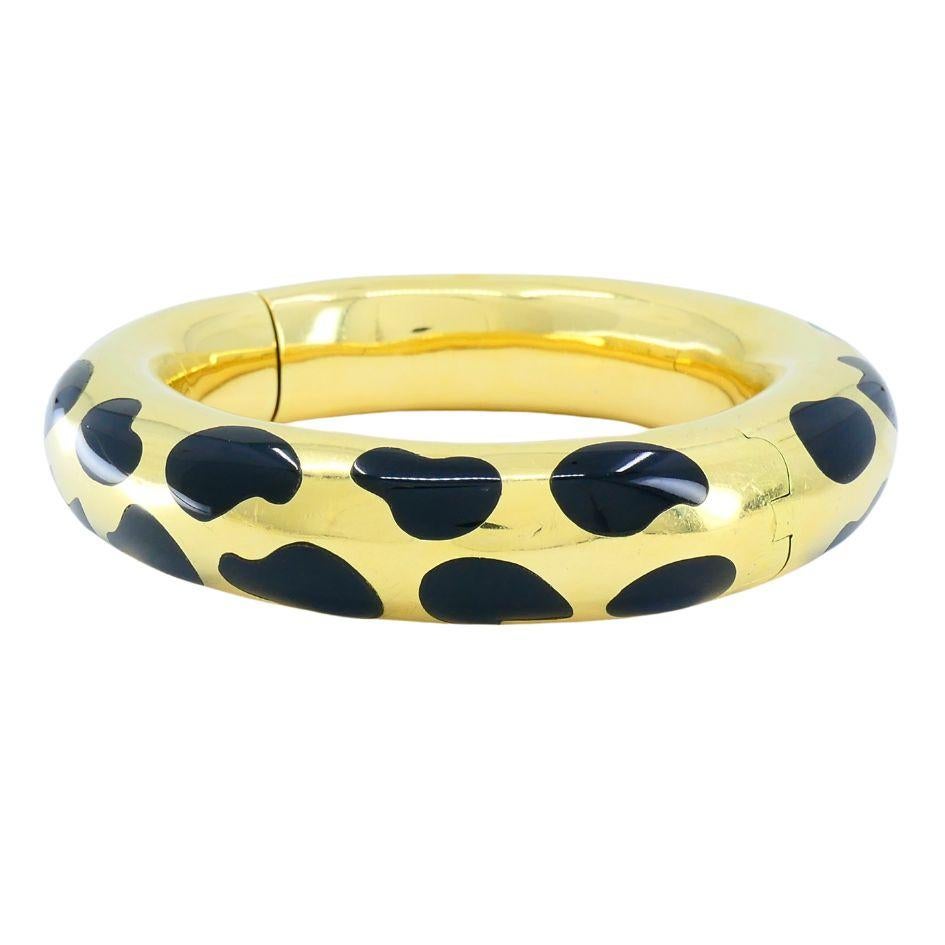 Tiffany & Co. Paloma Picasso Bracelet en or 18k incrusté de jade noir Bon état - En vente à Beverly Hills, CA