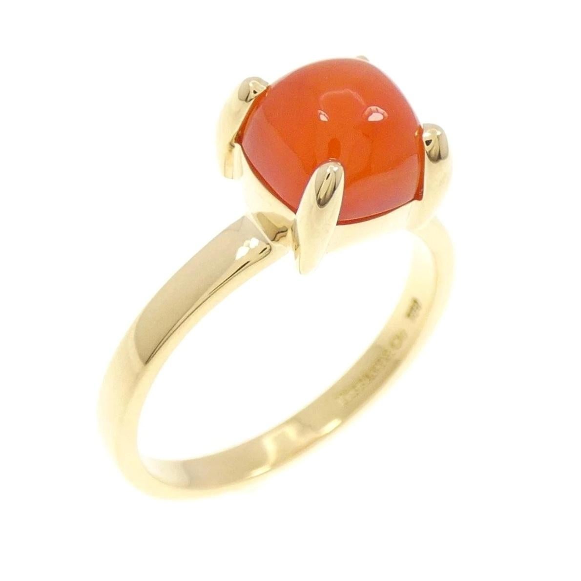 TIFFANY & Co. Paloma Picasso 18K Gold Chalcedony Sugar Ring 7

 Metal: 18K Yellow Gold
 Size: 7
 Chalcedony: 7mm x 7mm
 Hallmark: TIFFANY&Co. 750 ©Paloma Picasso
 Condition: Excellent condition, like new
 
Limited edition, no longer available for