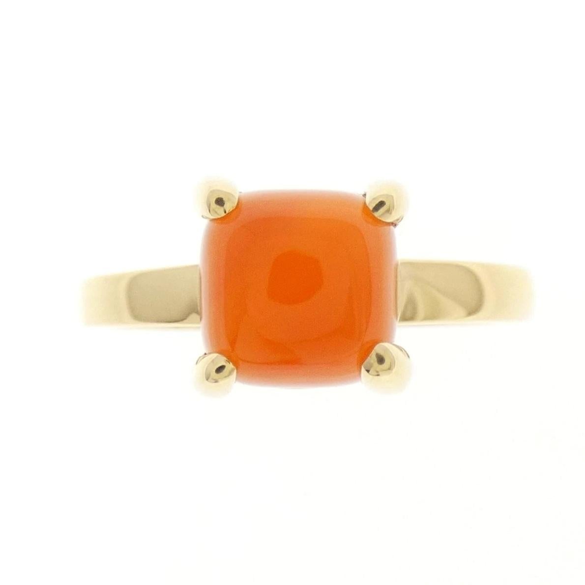 Cabochon TIFFANY & Co. Paloma Picasso 18K Gold Chalcedony Sugar Ring 7 in vendita