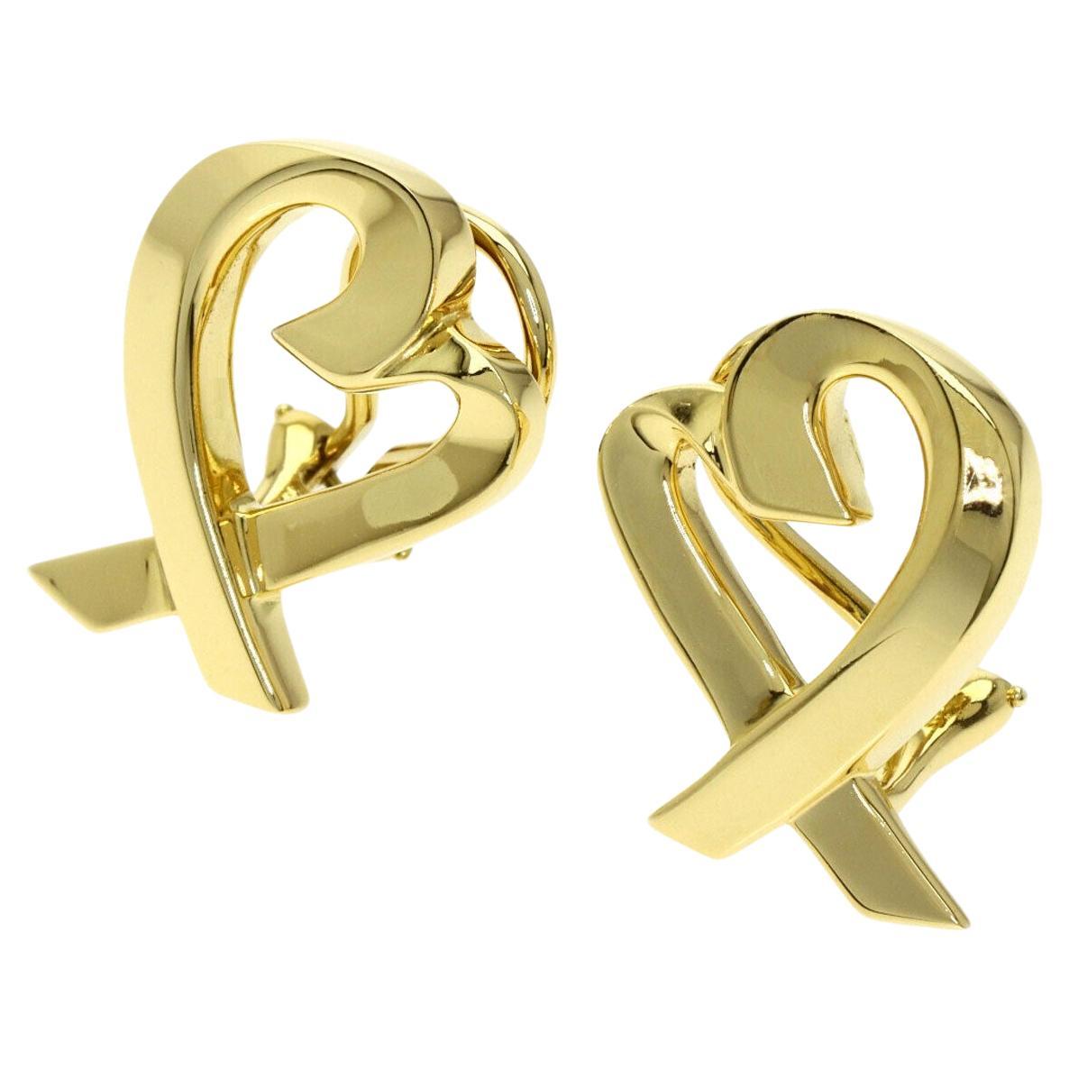 TIFFANY 
Co. Paloma Picasso Orecchini a cuore in oro 18 carati a clip grandi in vendita