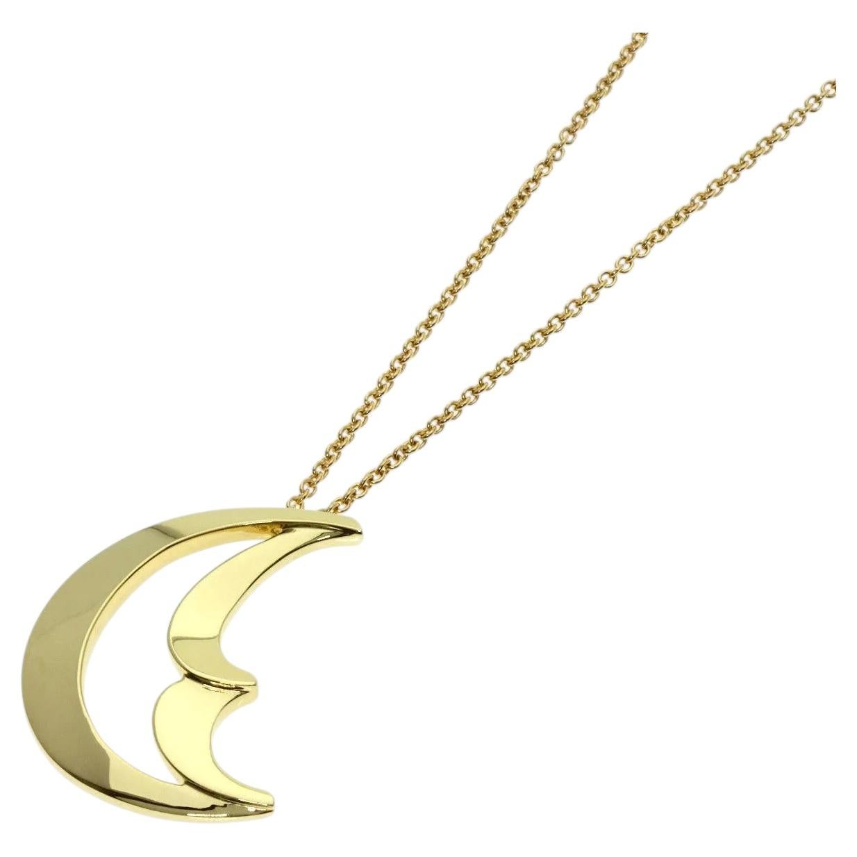 Tiffany & Co. Paloma Picasso 18k Gold Crescent Moon Pendant Necklace Large
